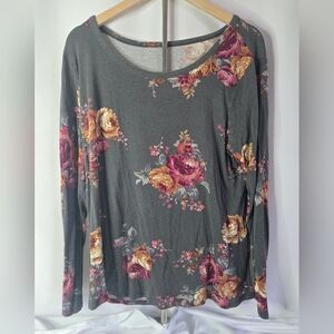 Maurices Plus Size Floral Crew Neck Tee XL